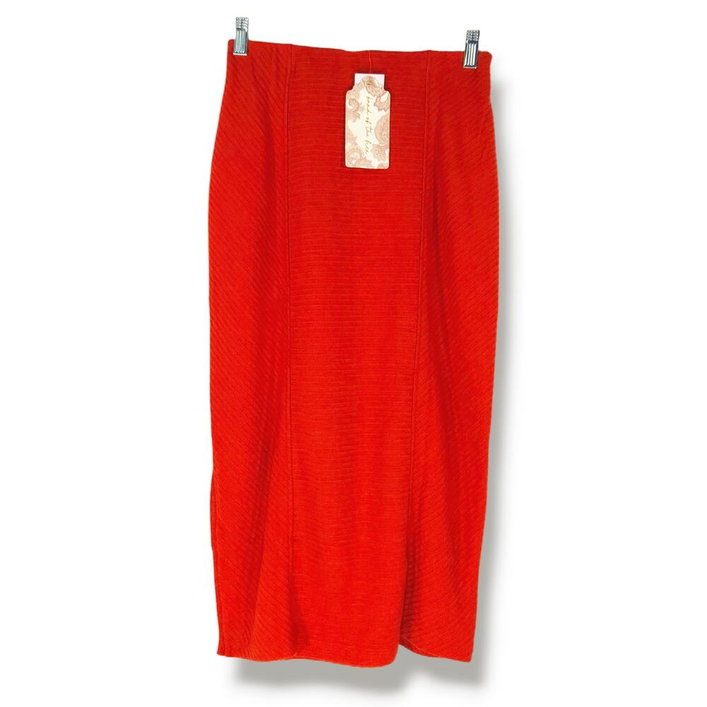 NWT B.O.G.‎ Band of the Free Renee Bodycon Ribbed Pencil Skirt Sz. M [8-10] Rust - Picture 6 of 11